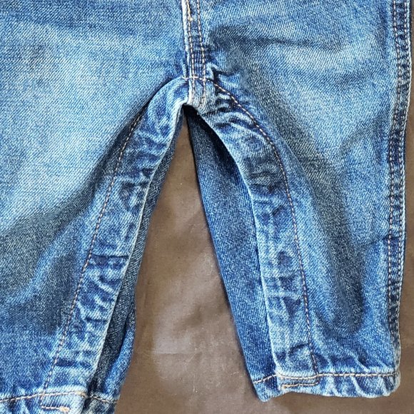 Denim Overalls Old Navy Workwear Built Tough 6-12 Month Size 100% Cotton - Picture 4 of 5